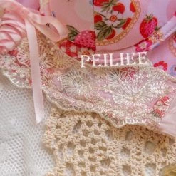 Miss KIKI New Arrivals (Curve Size Included) Strawberry Garden Bra Set [Premium Selected Japanese Brand]