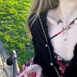 Dark Rose Floral Mini Dress Designer Arilf Summer 2022