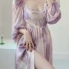 Vintage Inspired Lilac Floral Dress Gown New Arrivals