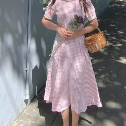 [Premium Selected] Arrived In Dream Land Gingham Dress (designer Rose Candy)