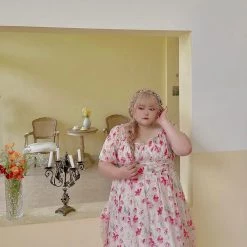 DAJUN Rose Story Floral Dress