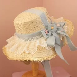 Peiliee Shop Accessories Mori Girls Floral Handmade Straw Hat