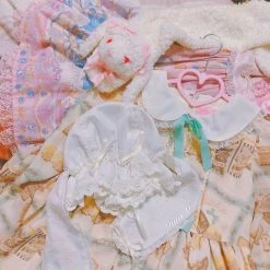 Peiliee Shop New Arrivals Sleepy Bun Babydoll Lolita Fashion Handmade Lace Bunny Ear Hat [Available For Customize]