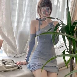 [Arilf Design] The Tender Trap Bodycon Mini Dress With Gloves Set