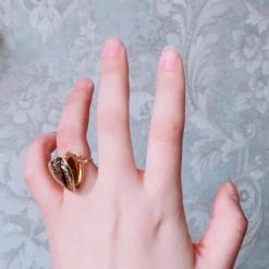 Peiliee Shop [Mid Season SALE] Vintage Lolita Doll Heart Shaped Mini Photo Frame Ring New Arrivals