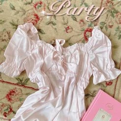 Basic Fashion New Arrivals [Basic] Love Poem Satin Dress