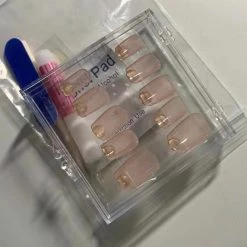 Peiliee Shop Crystal Heart Sticky Nails Set Summer 2022