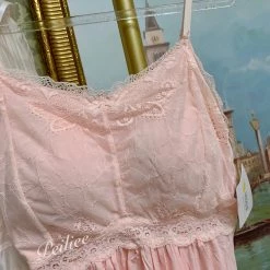 Sweet Piknis [Premium Selected] My Golden Days Vintage Antique Edwardian Soft Pink Dress Set