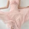 Vintage Inspired New Arrivals Soft Rose Angel Chiffon Dress