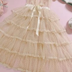 Le Flacon Leflacon [Pre-order] 'Long Vacation' Dreamy Dot Lace One-piece New Arrivals