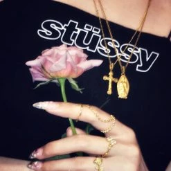 Akane [18k Gold Plated] Your Healing Angel Cross Chain Ring Set New Arrivals