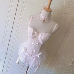 Peiliee Shop [More Sizes] Faded Sakura Doll Corset