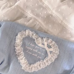 RIBERRY [Petite] I’m Happy With You Lace Heart Shirt