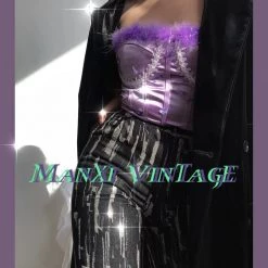 MANXI VINTAGE Butterfly Dreams Y2K Style Corset With Bones