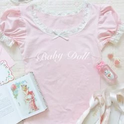 Peiliee Shop New Arrivals [Mid Season SALE] Min Sötnos Sweet Babydoll Larme Cotton Top (babygirl)