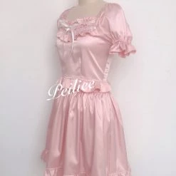 Peiliee Shop [Peiliee Design 5 Years Anniversary] Sakura Soft Satin Dress Set New Arrivals