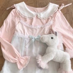 Peiliee Shop New Arrivals Sakura Cheese Babydoll Collar Classic Shirt