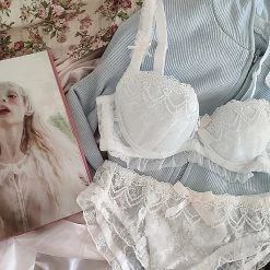 Japanese Lingerie Angel Ribbon For Stars And Roses Bra Set 38 Japanese Lingerie Angel Ribbon For Stars And Roses Bra Set