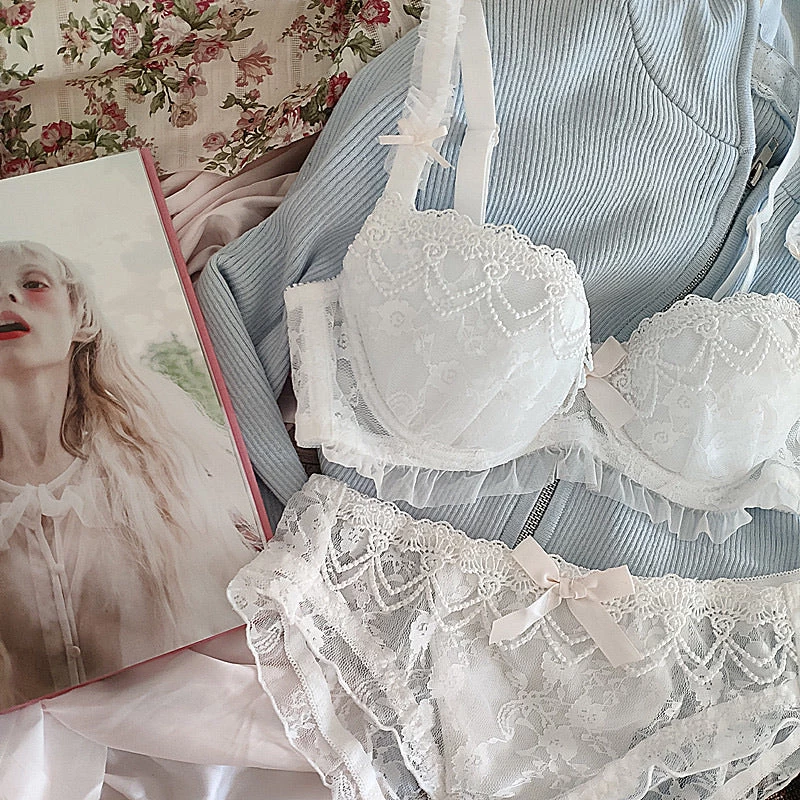 Japanese Lingerie Angel Ribbon For Stars And Roses Bra Set 9 Japanese Lingerie Angel Ribbon For Stars And Roses Bra Set