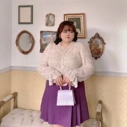 DAJUN [Curve Beauty] Angel Garden Lace Shirt Cardigan