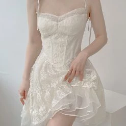 Vintage Inspired Moonlight Ballerina Lace Mini Dress New Arrivals
