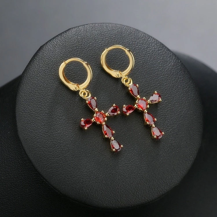 Peiliee Shop New Arrivals Saint Rose Crystal Cross Earring 6 Peiliee Shop New Arrivals Saint Rose Crystal Cross Earring