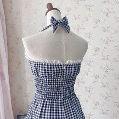 New Arrivals [Customized All Sizes] Sweet Sailor Gingham Babydoll Jumpsuit / Dress