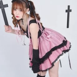 [Evil Tooth] Poker Spades Girl Gothic Punk Mini Dress♠️