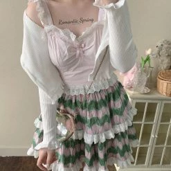 My Favorite 2022 New Arrivals [Basic] Strawberry Cheese Cake Lace Top