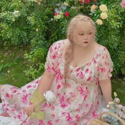 DAJUN Rose Story Floral Dress