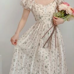Vintage Inspired Walking In The Garden Floral Dress New Arrivals