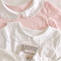 Peiliee Shop New Arrivals Sakura Cheese Babydoll Collar Classic Shirt