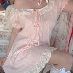 Peiliee Design [Made By Peiliee] Love Is Two Hearts As One Cotton Sleepwear Loungewear Dress New Arrivals