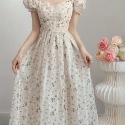Vintage Inspired Walking In The Garden Floral Dress New Arrivals