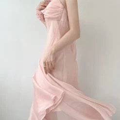 Vintage Inspired New Arrivals Soft Rose Angel Chiffon Dress