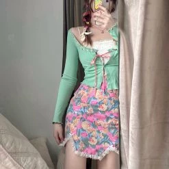 New Arrivals [Premium Selected] Plum Baby Floral Skirt (Designer Arilf)