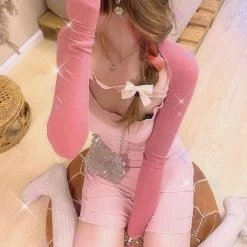 [Premium Selected] Strawberry Yogurt Bodycon Mini Dress (designer Arilf)