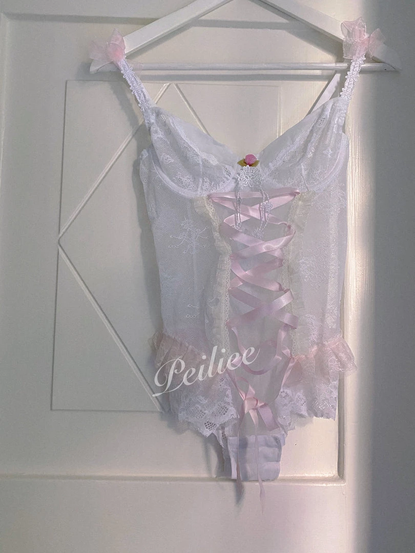 Peiliee Shop Snow Angel Handmade Corset Lingerie 3 Peiliee Shop Snow Angel Handmade Corset Lingerie