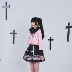 Evil Tooth Gothic Heart Faux Fur Hoody Y2k