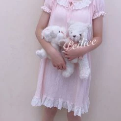 Peiliee Design [Made By Peiliee] Love Is Two Hearts As One Cotton Sleepwear Loungewear Dress