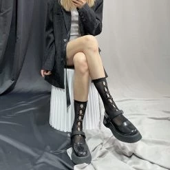 Peiliee Shop My Gothic Soul Ribbon Short Socks