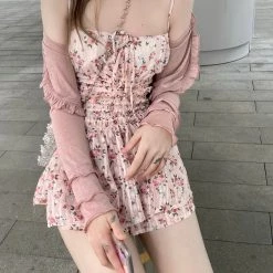 Arilf Y2K Floral Mini Dress Set