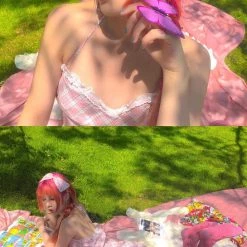 [Premium Selected] Love Diary Cherry Gingham Mini Dress [Designer Arilf] New Arrivals