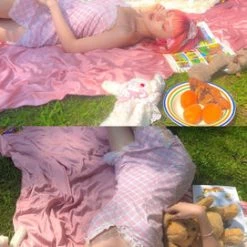 [Premium Selected] Love Diary Cherry Gingham Mini Dress [Designer Arilf] New Arrivals