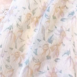 Japanese Lingeire Sunflower Girls Floral Chiffon Dress