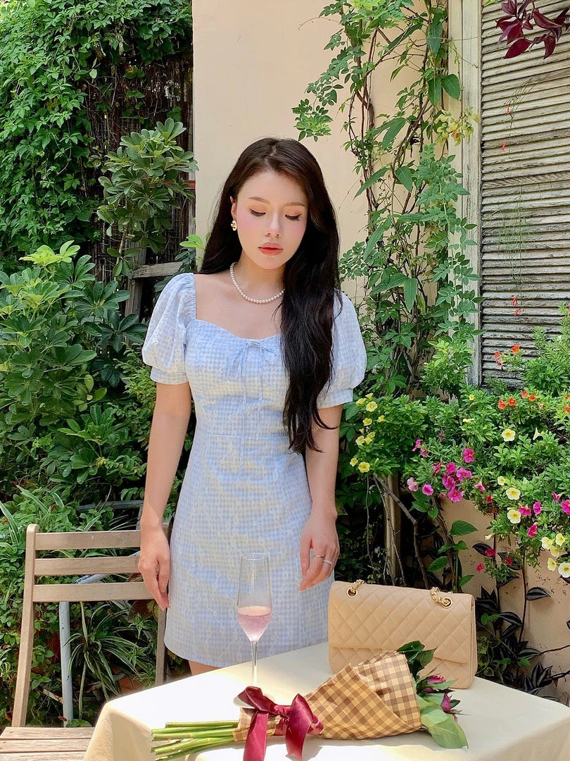 Boss JIA New Arrivals Dream Of The Love Sea Lace And Gingham Mini Dress 6 Boss JIA New Arrivals Dream Of The Love Sea Lace And Gingham Mini Dress