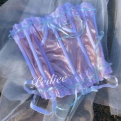 Peiliee Studio [Sweden] Lavender Dreams Handmade Satin Corset
