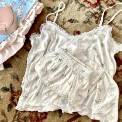 Japanese Lingeire [Basic] Pearl Flowers Day Lingerie Set