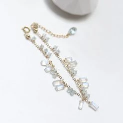 Handcrafts Marketplace New Arrivals Moonset Over The Sea Handmade Crystal 14k Gold Bracelet Birth Stone Of June