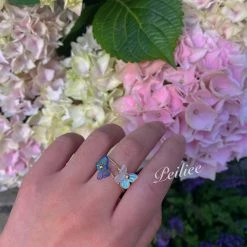 Peiliee Shop Butterfly Garden Ring New Arrivals